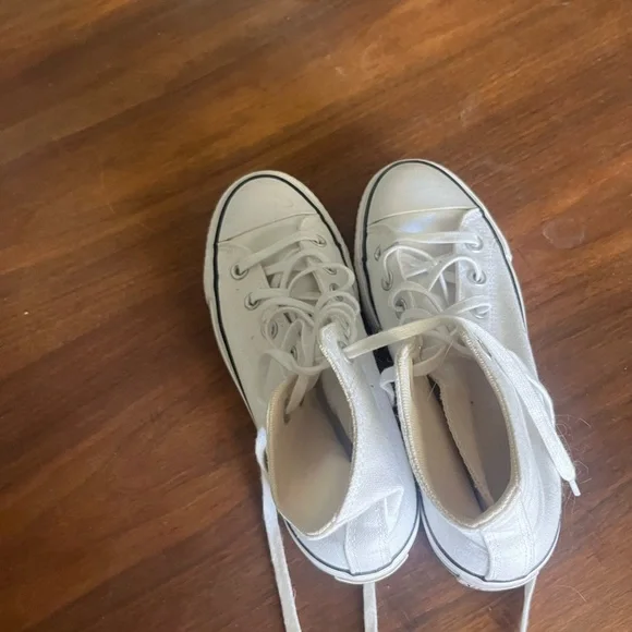 White Platform High-Top Converse Sneakers - Picture 5 of 5